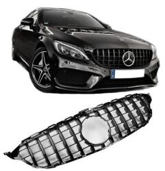 Mercedes Benz W205 C205 C-osztály 2014-2018 lakkozott fekete hűtőrács Panamerica AMG GT stílusban