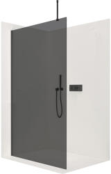 Cerano - Zuhany paraván Walk-in Onyx Top L/P - kerek rugóstag - fekete matt, grafitüveg - 80x200 cm, CER-CER-8050BD1683 (CER-CER-8050BD1683)