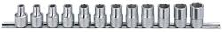 Genius Tools GENIUS Dugókulcs készlet 1/2″ metrikus 6 lapú 8-19 mm, 12 darabos, normál (GS-412M)