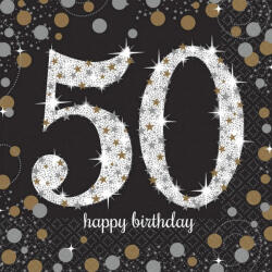 Amscan Happy Birthday 50 szalvéta 16 db-os 33*33 cm (DPA511546)