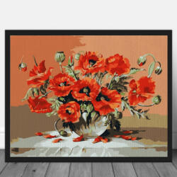 Pictorul Fericit Artistic Poppies - Pictură pe numere Panza pictura