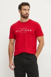 Tommy Hilfiger pamut póló piros, férfi, nyomott mintás, MW0MW37448 - piros S
