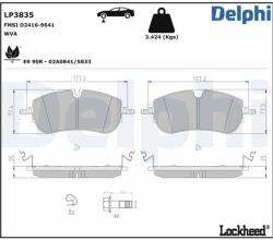 DELPHI fékbetétkészlet, tárcsafék DELPHI LP3835 (LP3835)