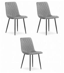 Scaun Bucatarie Si Dining TURIN Catifea Gri Deschis x 3 Buc