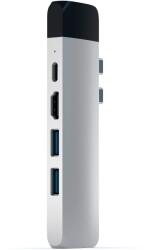 Satechi Alumínium Type-C PRO Hub (HDMI 4K, Átmenő Töltés, 1x USB3.0, 1x SD, Ethernet) - Ezüst