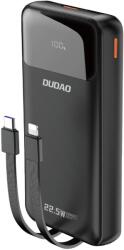 Dudao K15Pro Powerbank 20000mAh 22.5W PD USB-C / USB-A / beépített Lightning és USB-C kábelek - fekete