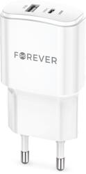 Forever Forever TC-01-20AC PD QC töltő 1x USB-C 1x USB 20W fehér