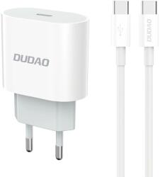 Dudao A14EUC PD 20W USB-C Fali Töltő Kábellel - Fehér