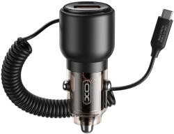 XO CC59 65W autós töltő 1x USB 1x USB-C kábel USB-C - USB-C kábel