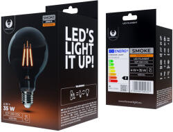 Forever Light LED Izzó Filament E27 G95 4W 230V 2000K 400lm COG füstös Forever Light