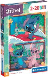 Clementoni Puzzle pentru copii Clementoni din 2 x 20 piese - Stitch (24809) Puzzle