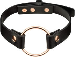 Rosy Gold - choker sexy - piele ecologică neagră-auriu roz