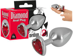 You2Toys - Plug anal alu 85g: Bijuterie argintie-roșie!