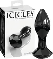 Icicles No. 78 - dop anal din sticlă cu formă conică - negru