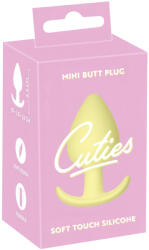 Cuties Mini Butt Plug - dop anal din silicon - galben (3, 1cm)