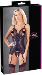 Cottelli Collection - top din dantelă și tanga deschise (negru) - M