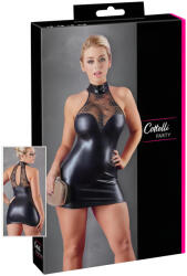 Cottelli Collection - rochie mini cu dantelă lucioasă cu guler - negru (27158301021)