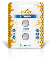 ETA Lítium akkumulátor ETA PREMIUM CR2032, csomagolás 2 db (CR2032LITH2) (ETACR2032LITH2)
