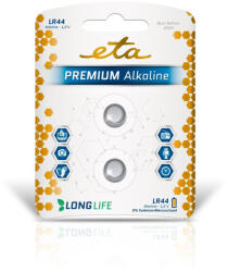 ETA Alkáli akkumulátor ETA PREMIUM ALKALINE LR44, csomagolás 2db (LR44PREM2) (ETALR44PREM2)