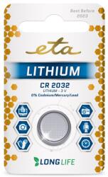 ETA Lítium akkumulátor ETA PREMIUM CR2032, csomagolás 1 db (CR2032LITH1) (ETACR2032LITH1)