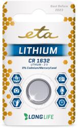ETA Lítium akkumulátor ETA PREMIUM CR1632, csomagolás 1db (CR1632LITH1) (ETACR1632LITH1)