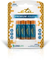 ETA Alkáli akkumulátor ETA PREMIUM ALKALINE AAA, LR03, blistr 4ks (R03PREM4) (ETAR03PREM4)