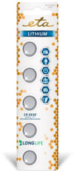 ETA Lítium akkumulátor ETA PREMIUM CR2032, csomagolás 5db (CR2032LITH5) (ETACR2032LITH5)