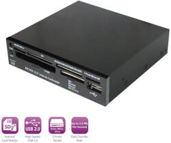  Ewent 3.5 inch Internal Card reader for your PC with USB port Frontpanel Black (EW1059) - mzona
