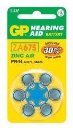GP Batteries GP Hearing Aid ZA675 (7003ZD, PR44) Cink-levegő hallókészülék elem 6db/bliszter (B3575) - iconink
