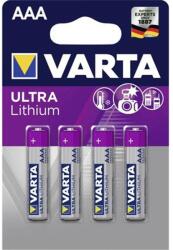 VARTA Elem, AAA mikro, 4 db, lítium, VARTA "Ultra Lithium (6103301404) - iconink