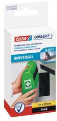 tesa Tépőzár, öntapadó, univerzális, 20 mm x 1 m, TESA "On&Off", fekete (55224-00000-02) - iconink