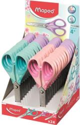 Maped Olló display, iskolai, 13cm, MAPED "Essentials Soft Pastel", pasztell színek, 24db/disp (464413) - iconink