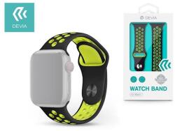 DEVIA ST325038 Apple Watch fekete/sárga szilikon sport óraszíj (ST325038) - iconink