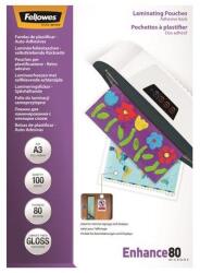 Fellowes Meleglamináló fólia, 80 mikron, A3, fényes, öntapadó, 100 db, FELLOWES (5302302) - iconink