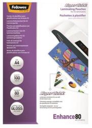 Fellowes Meleglamináló fólia, 80 mikron, A4, SuperQuick, fényes, 100 db, FELLOWES (5440001) - iconink