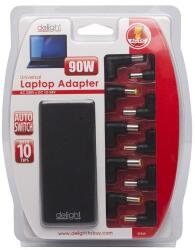 Delight Univerzális 90W laptop/notebook töltő adapter tápkábellel (55360) - iconink