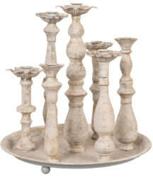 Clayre & Eef Fém gyertyatartó 7 gyertyához 35x36 cm