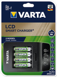 VARTA Akkumulátor töltő VARTA LCD Smart + 4 db AA 2100 mAh (57684101441) - papir-bolt