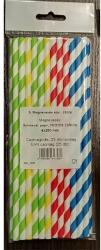 Vegyes színű, csíkos 15024 6mmx200mm 25db/csomag papír szívószál (15024) - bestbyte