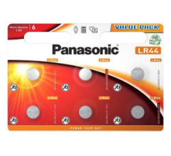 Panasonic gombelem (LR44EL/6BP, 1.5V, alkáli) 6db / csomag (LR44EL-6BP)