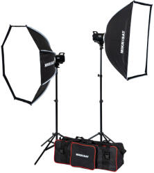 Godox Stúdió Dupla Vakuszett"-Godox MS300II-V Mikrosat Clicks Softboxal (2 x 300Ws)