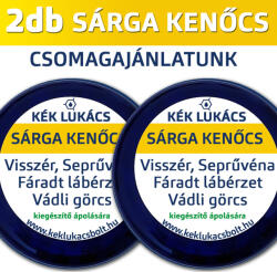 Kék-Lukács Kék Lukács Sárga Kenőcs 2db 2x100ml (visszér, seprűvéna) lábápoló csomagajánlatunk