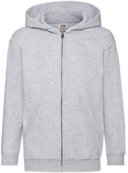 Fruit of the Loom Gyerek Pulóver Kapucnis Hosszú ujjú Fruit of the Loom Classic Hooded Sweat Jacket Kids - 152 (12-13), Heather szürke