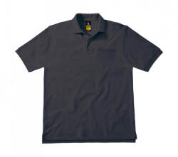 B and C Uniszex rövid ujjú galléros póló munkaruha B and C Energy Pro Workwear Pocket Polo L, Sötétszürke