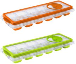 SOLMAZER IRIS jégkészítő tálca tetővel, szilikon kinyomóval, narancs, rózsaszín vagy zöld színben 161019-560 (161019-560)