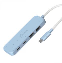 j5create Eco-Friendly USB-C to 4-Port Type-C & Type-A Gen 2 Hub kék (JCH342EC-N)