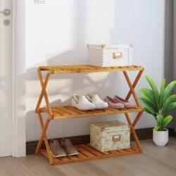 vidaXL 3 szintes barna tömör akácfa összecsukható polc 70 x 31 x 63 cm (153328)