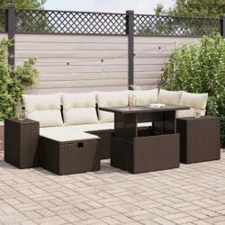 vidaXL 8 részes barna polyrattan kerti ülőgarnitúra párnákkal (3327943)