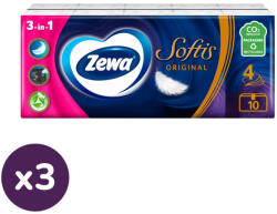 Zewa Softis Classic 4 rétegű papírzsebkendő (3x10x9 db)