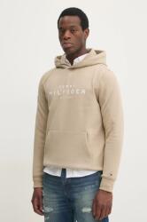 Tommy Hilfiger felső bézs, férfi, nyomott mintás, kapucnis, MW0MW37455 - bézs XL